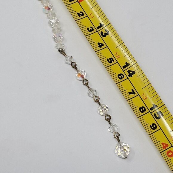 Vintage Graduated AB Crystal Collar Chocker Necklace Aurora Borealis Glam - Picture 5 of 10